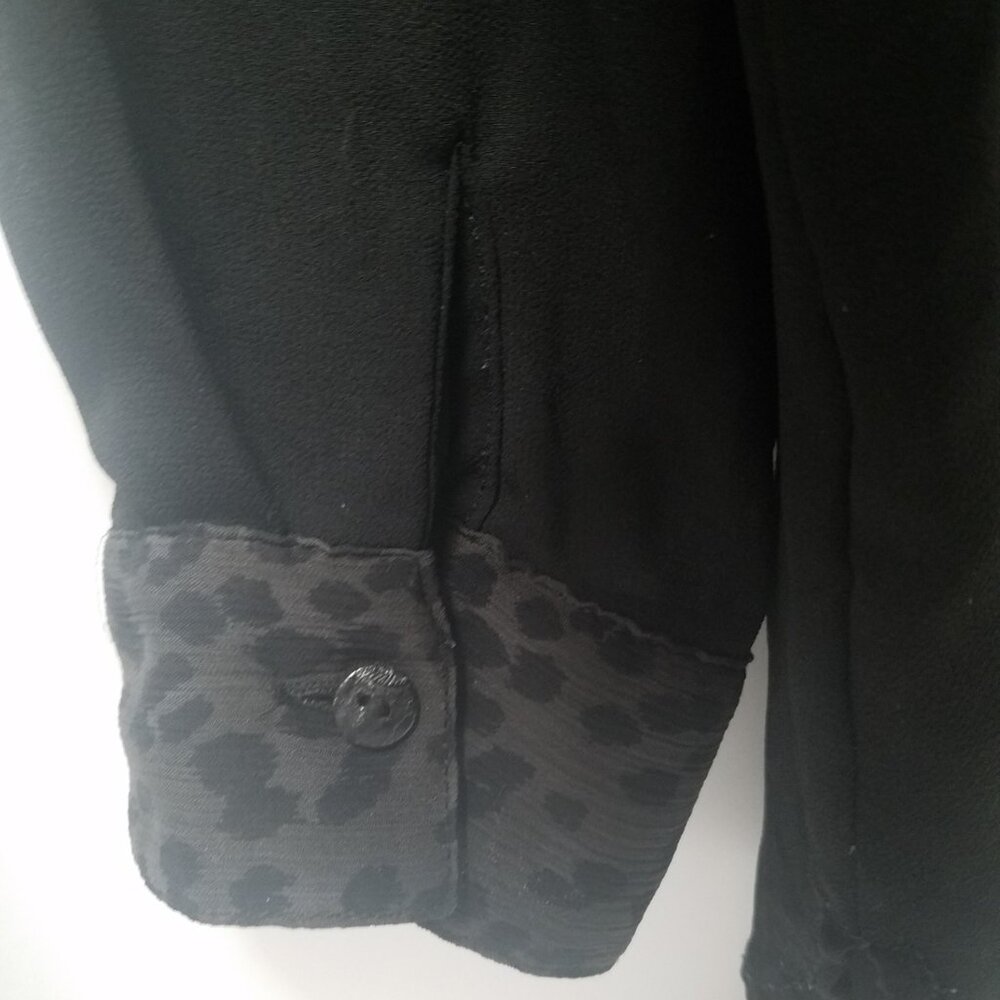 Sanctuary Sheer Black Button Down Blouse With Che… - image 6